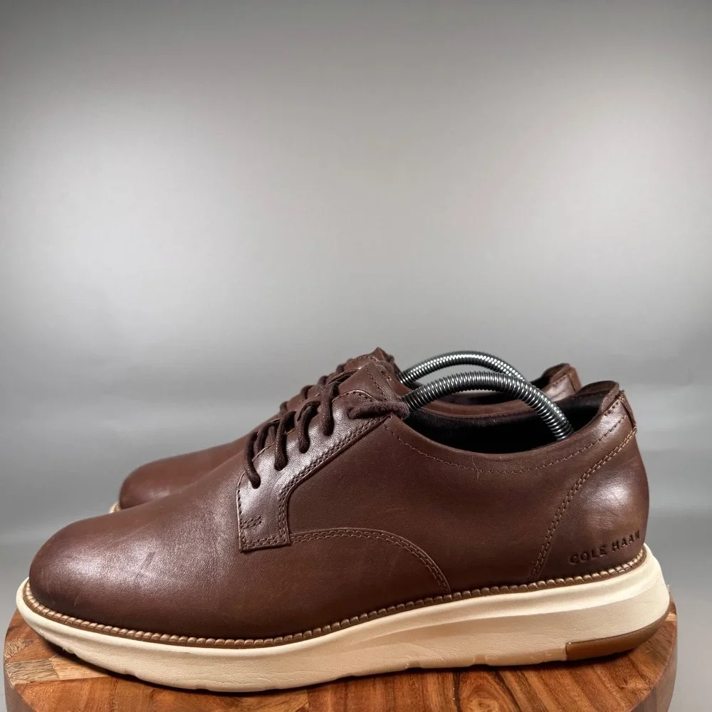 Cole Haan Mens Grand Crosscourt Daily Derby Brown Leather Shoes C34853 Size 10M
